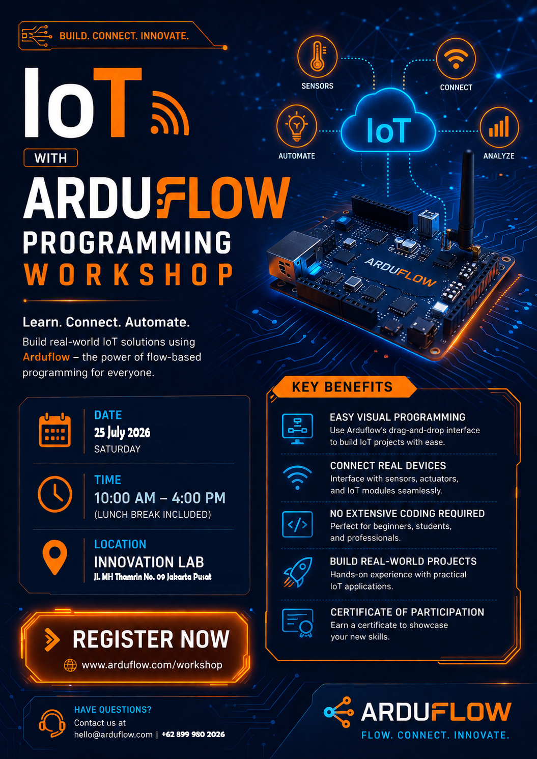 IoT with Arduflow Programming Workshop Flyer